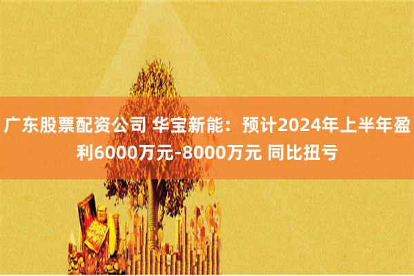 广东股票配资公司 华宝新能：预计2024年上半年盈利6000万元-8000万元 同比扭亏