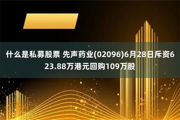 什么是私募股票 先声药业(02096)6月28日斥资623.88万港元回购109万股