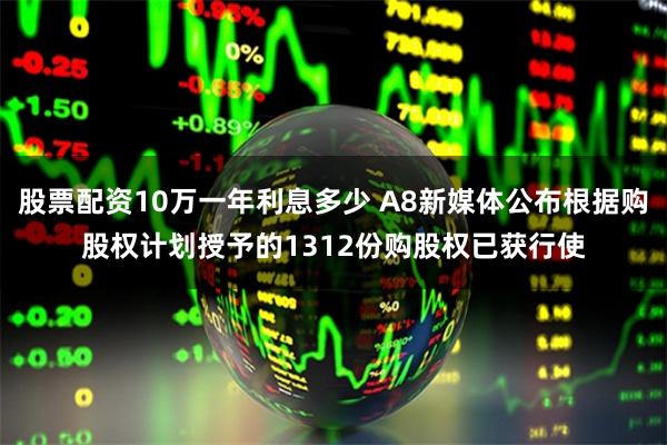 股票配资10万一年利息多少 A8新媒体公布根据购股权计划授予的1312份购股权已获行使