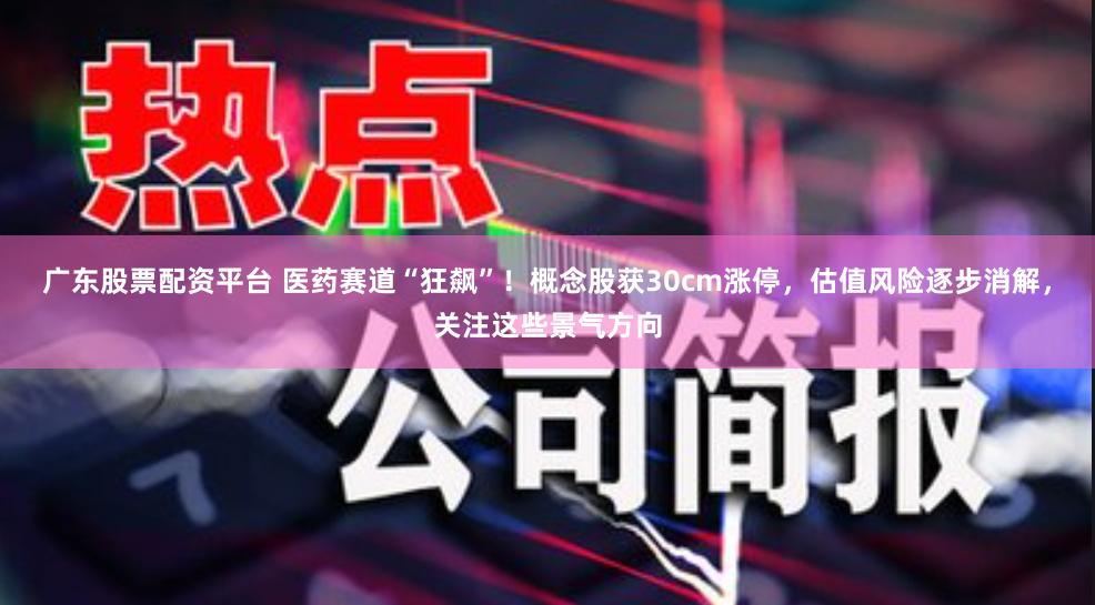 广东股票配资平台 医药赛道“狂飙”！概念股获30cm涨停，估值风险逐步消解，关注这些景气方向