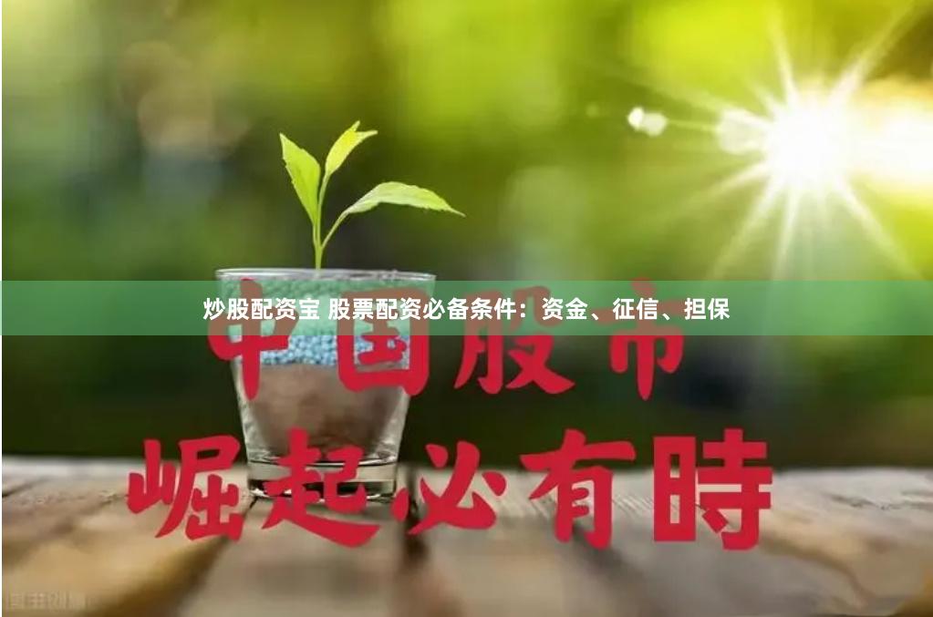 炒股配资宝 股票配资必备条件：资金、征信、担保